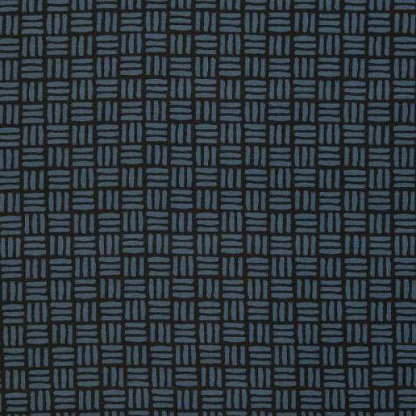 French Terry Sommersweat Wabi Grid Pinselstriche in Anthrazit